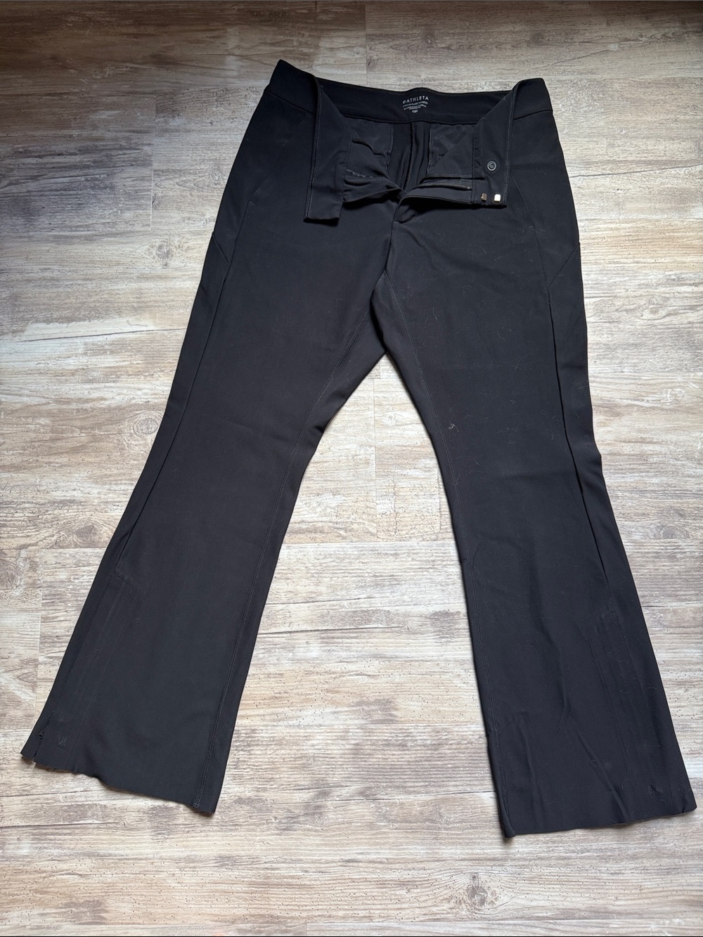 Athleta Petite Black Stellar Black Flare Trousers